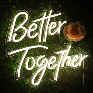 Enseigne néon personnalisée en PVC avec éclairage LED IP65 « Better Together » pour mariage et ambiance romantique - Product Image 1