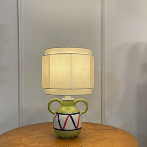 French Style Ceramic <b>Table</b> <b>Lamp</b> E27 LED Bulb <b>Base</b> 220V Switch Control Eco-Friendly Living Room Study Ambient Light - Product Image 2