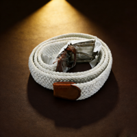 Jean décontracté personnalisé pour homme avec ceinture en tissu tressé élastique et boucle ardillon, marque Chongkang, longueur 115 cm, imprimé par transfert thermique