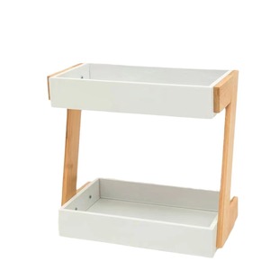 Porte-gobelets de style japonais à 2 niveaux, organisateur de bureau en bois pour tasses à café, rangement de vaisselle - Product Image 5