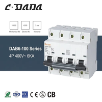 Disjoncteur miniature 4 pôles DAB6-100 pour la protection contre les surcharges et les courts-circuits