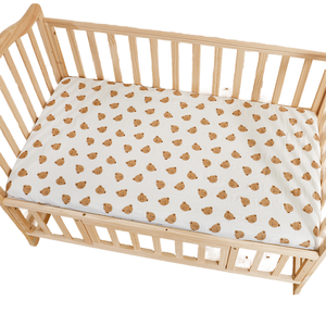 Pabrik langsung grosir 100% katun lembar dipasang bayi Solid bayi baru lahir penutup kasur dicetak seprai tempat tidur polos - Product Image 1