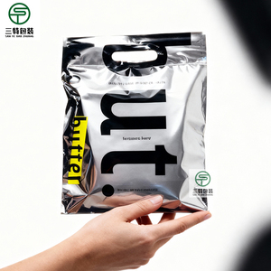 Custom Printed glossy finish Aluminum Foil Bags | 3 Side Seal Slider Zipper Handle Packaging for Clothing Accessories - Product Image 3
