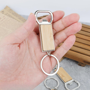 Custom Sublimation Wooden Bottle Opener Keychain Metal Rectangle <b>Key</b> <b>Ring</b> Promotional Gift Event Souvenir - Product Image 5