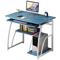 Bois à ossature métallique Bureau d'écriture Table pour ordinateur portable et bureau d'ordinateur en verre au design moderne