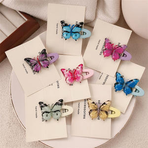 กิ๊บติดผมรูปผีเสื้อน่ารักแบบใหม่ กิ๊บปากเป็ดสำหรับเด็กผู้หญิง สีพาสเทล เครื่องประดับผม - Product Image 1