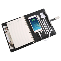 Carnet intelligent personnalisé en cuir PU avec batterie externe intégrée, agenda, chargeur USB et fonction de charge durable – Nouveauté