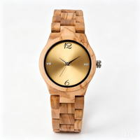 Montres unisexes avec cadran en cuivre, en bois pur, respectueuses de l'environnement, mouvement à quartz japonais, pointeur en verre tendance, logo personnalisé