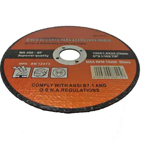 Superior Quality Oasis Cutting Disc for Steel Cutting 6" Inch/150 Mm Maximum 80m/s 10200 R.p.m Abrasive Disc Black 6"*1/16"*7/8"