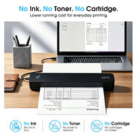 HZTZ Printer Thermal Portabel untuk Dokumentasi Bisnis Artis Tato, Multi-Ukuran, Resolusi Tinggi 203dpi, USB/Nirkabel