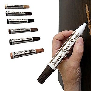 Kit di Riparazione <span class=keywords><strong>Mobili</strong></span> con Pennarelli per Legno - Penna per Legno - Marcatori e Bastoncini di Cera con Kit Affilatore, per Macchie, Graffi, Pavimenti in Legno - Product Image 5