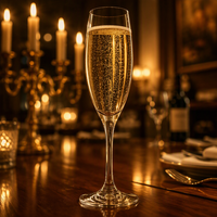 Flûte à Prosecco à pied, profil étroit, pour brunch, thé de l'après-midi, bar lounge, restaurant, présentation de boissons, 170 ml