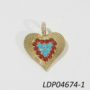<strong>Fashion</strong> Jewelry <strong>Pendants</strong> <strong>Charms</strong> Silver <strong>Pendants</strong> Brass and Zircon Necklace DIY <strong>Pendant</strong> of Heart Shape for Women - Product Image 6