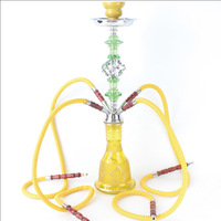 Kit complet de chicha moderne et minimaliste en métal dépoli, avec narguilé à double et quadruple tuyaux de taille moyenne pour bar à chicha