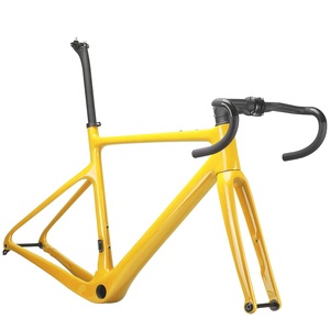 Cadre de vélo en gravier entièrement en fibre de carbone T1100 700C Cadres de vélo en gravier de course sur route avec guidon Aero BB79 UD Cadre de frein à disque - Product Image 2