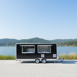 Best Selling 5m Fiberglass Fully Equipped Fast Food Commercial Food Truck Mobile Food Trailer Coffee Smoothie Bar <strong>BBQ</strong> 220V Black - Product Image 1