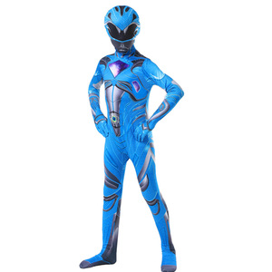 Combinaison à cinq bestioles multicolores, super personnage de bande dessinée, costume de fête d'Halloween pour enfants, Power Ranger avec masque facial - Product Image 5