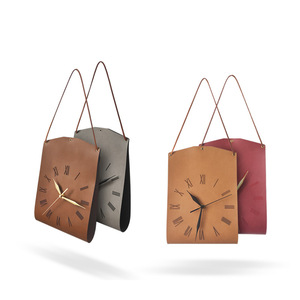 Artistic and creative leather wall <b>clock</b>, living room bedroom home wall <b>clock</b>, <b>silent</b> decorative <b>clock</b>, retro dial <b>clock</b> - Product Image 5