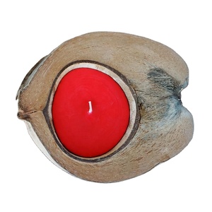 Vela perfumada de cera de soja con cáscara de coco y mechas de madera - Product Image 1