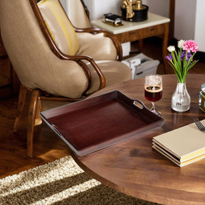 Bandeja DE SERVICIO DE MADERA hecha a mano de lujo de primera calidad con acabado pulido/pintado para uso en cocina y hotel Diseño clásico sostenible - Product Image 4