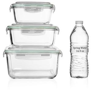 Boîte à lunch multifonctionnelle en verre borosilicate avec couvercle hermétique, compatible <span class=keywords><strong>micro</strong></span>-<span class=keywords><strong>ondes</strong></span>, écologique, compartimentée pour - Product Image 2