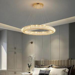 Vente chaude Gradateur Rond Pendentif Lumière Chambre Intérieur Hôtel Anneau Décoratif Cercle Lustres En Cristal - Product Image 3