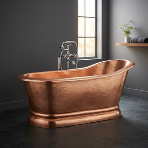 Freestanding Oval Copper <b>Bathtub</b> Classic Eco-Friendly Bath Tub <b>for</b> <b>Adults</b> Durable Design Without Lid-Indian Home Crafts - Product Image 1