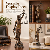 Statue de la Déesse de la Justice en Bronze, Sculpture de Thémis de 14 pouces avec Balances et Épée, Décoration de Bureau d'Avocat et Cadeau Juridique