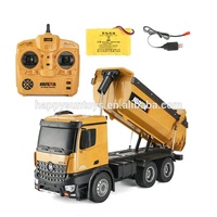 Camion de Construction Télécommandé 1/14 Modèle Huina 1580 Excavatrice en Alliage Métallique 1583 Chargeuse sur Pneus Moulée sous Pression 1573 Jouets Camion Benne RC