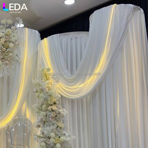 Cortinas Elásticas de Techo LEDA Modernas Personalizadas en Color Blanco Marfil, Tela Spandex de 4 Vías, Panel de Cortinas Elásticas para Decoración de Fondo de Bodas y Fiestas - Product Image 4