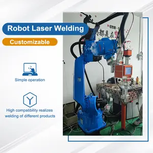 Máquina de solda robótica cnc, máquina de solda automática de laser de fibra de metal com 6 eixos, máquina de solda a laser