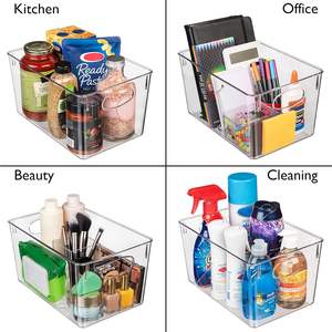 Organizador de alimentos de cocina, despensa, <span class=keywords><strong>caja</strong></span> de almacenamiento de artículos diversos, contenedores de almacenamiento de plástico transparente para aperitivos, organizadores de armarios, contenedores de almacenamiento con tapas - Product Image 6