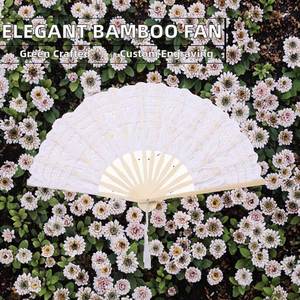 พัดไม้ไผ่แบบจีนพับได้ ลายดอกไม้เพ้นท์สี  ของชำร่วยงานแต่งงานรักษ์โลก สำหรับตกแต่งบ้านและงานปาร์ตี้ - Product Image 2