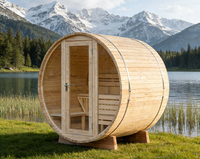 Sauna Tradicional Moderna de Madera Sólida para 4-8 Personas, Fabricada con Abeto/Madera Termotratada/Cedro Canadiense, para Jardín o Exterior