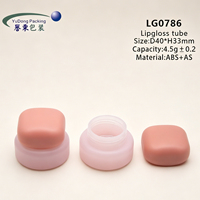 Pot carré de luxe 4,5 g pour masque à lèvres avec couvercle, en plastique rose dépoli, pour gommage et baume de nuit pour les lèvres, idéal pour marque privée