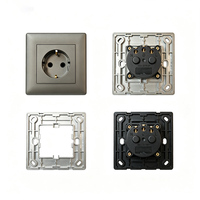 Prises murales SANSHE de luxe modernes, norme européenne 230V 16A, type E, blanc et noir, prises de courant allemandes et françaises Schuko pour maison et bureau