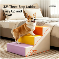 Haustiertreppen Verschleißfeste Schaumstoff-Tierstufen Schutzleiter für Hunde und Katzen für Bett und Sofa, Ideal für Kleine Ältere Hunde & Katzen zum Klettern