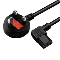 Cable de alimentación de 1,2 M, 1,5 M, 1,8 M, UK, CA, 3 pines, enchufe a IEC C7, C13, C5, figura 8, para TV plana LED, ordenador portátil, etc.