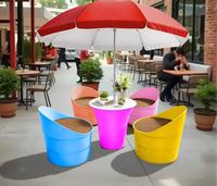 Ensemble de table et chaises de salle à manger d'extérieur en plastique PP moderne pour salon, jardin et hôtel, 4 chaises