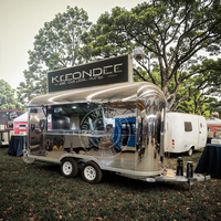 Nouvelle remorque alimentaire mobile en acier inoxydable 304, style camping-car, pour hot-dogs, café, glaces, avec cuisine complète