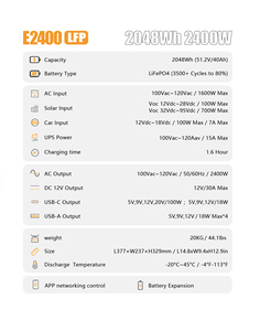 Estación de Energía Solar Portátil de 2200w 2400w 3600w con Batería Lifepo4 para Uso en Interiores y Exteriores - Product Image 6