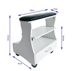 Mesa de Manicura Blanca con Reposabrazos, Cajón y Estante para Zapatos, Mueble de Salón - Product Image 2