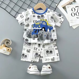 Vêtements d'été en gros pour enfants : Ensemble T-shirt et short à motif dinosaure pour bébés garçons 2023 - Product Image 5