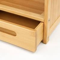 Organisateur de rangement à 2 niveaux en bambou pour thé et café, idéal pour comptoir de cuisine, bar à café et décoration intérieure