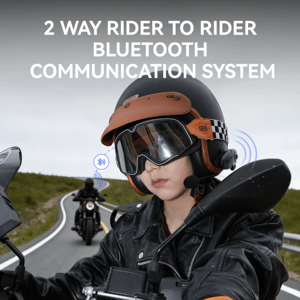 MAXRUNON 2X Беспроводная мотогарнитура для 2 райдеров с высоким качеством звука, двойным шумоподавлением и водонепроницаемостью - Product Image 3