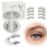 Cils magnétiques réutilisables à l'aspect naturel, doux, avec applicateur, imperméables, à clipser, nouveaux cils magnétiques