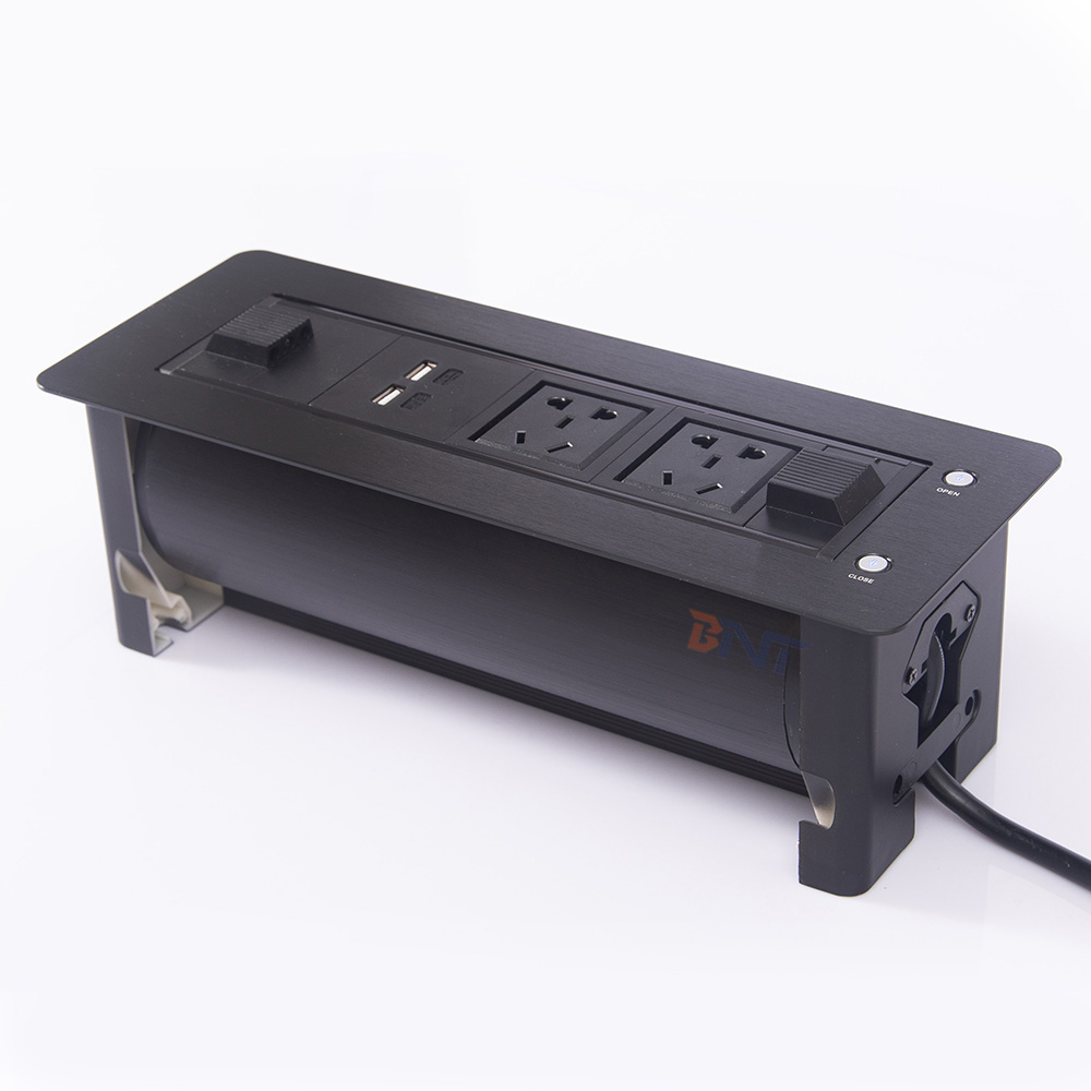 Настольная розетка с откидной крышкой из матового алюминия, usb зарядное устройство с утопленным креплением, скрытая настольная розетка для конференц-связи, коробка для розеток