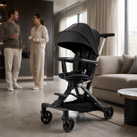 Marche-bébé compact et léger, poussette de voyage avec cadre en aluminium, couleurs personnalisables et idéale pour les voyages