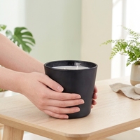 Bougie parfumée en cire de soja sur mesure, haut de gamme, en verre givré noir, grande capacité, pour la décoration de chambre à coucher, souvenirs