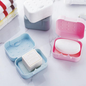 Jabonera portátil con tapa, caja de jabón rectangular de plástico impermeable para viaje, para baño y uso facial - Product Image 2